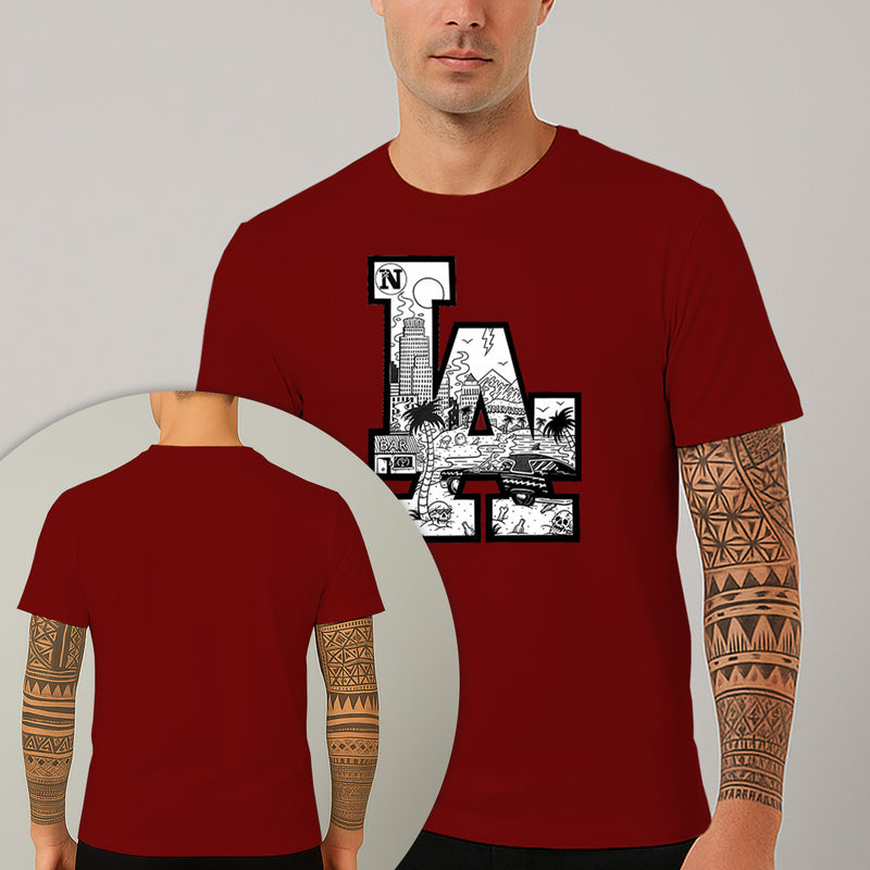 Camiseta Estampada LA Los Angeles 100% Algodão Premium Fio 30.1 Penteado Nexstar