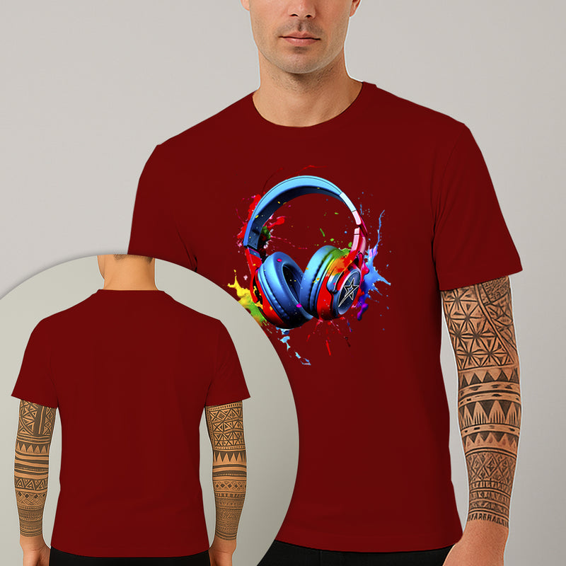 Camiseta Estampada Headset Colors 100% Algodão Premium Fio 30.1 Penteado Nexstar