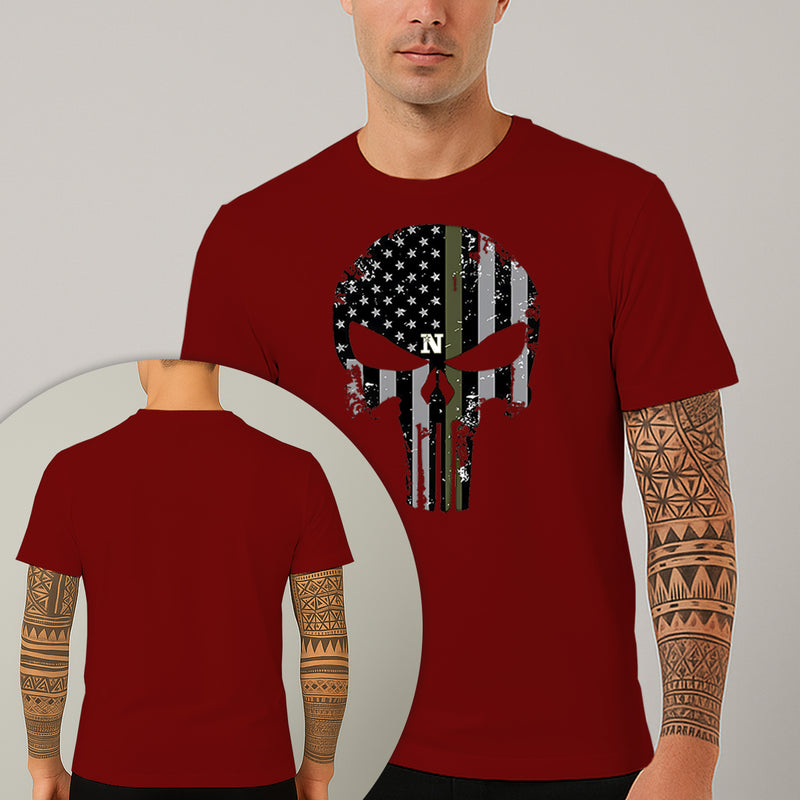 Camiseta Estampada Caveira Militar 100% Algodão Premium Fio 30.1 Penteado Nexstar
