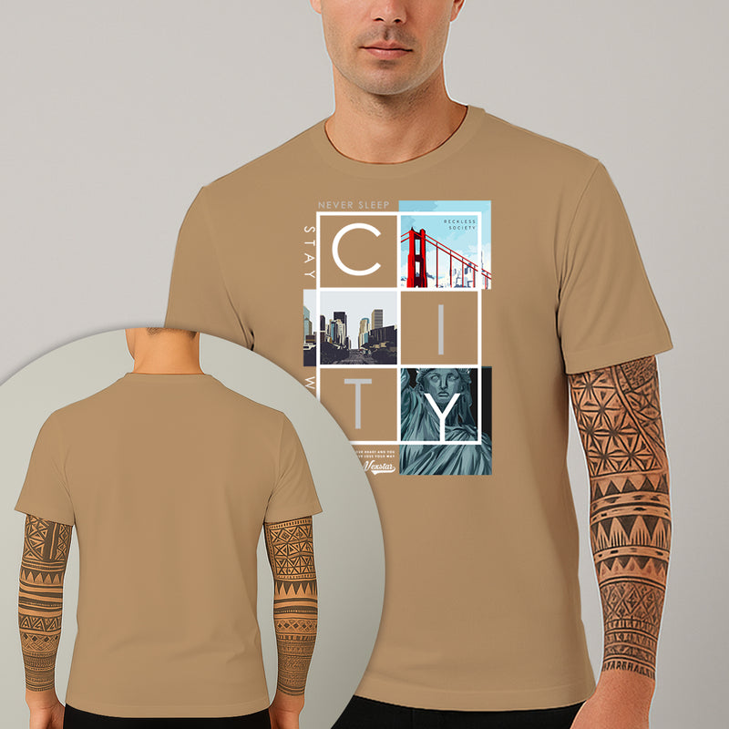 Camiseta Estampada NYC City 100% Algodão Premium Fio 30.1 Penteado Nexstar