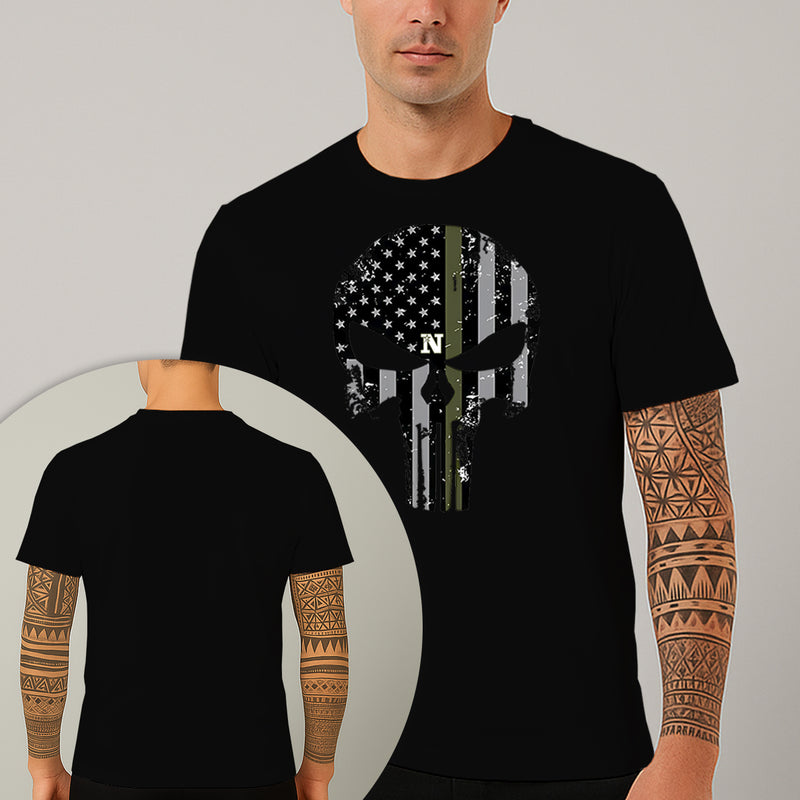Camiseta Estampada Caveira Militar 100% Algodão Premium Fio 30.1 Penteado Nexstar