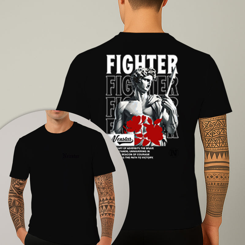 Camiseta Estampada Fighter 100% Algodão Premium Fio 30.1 Penteado Nexstar