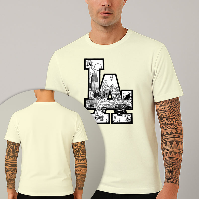 Camiseta Estampada LA Los Angeles 100% Algodão Premium Fio 30.1 Penteado Nexstar