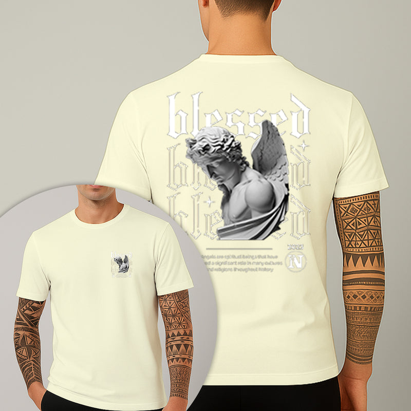 Camiseta Estampada Arcanjo Blessed 100% Algodão Premium Fio 30.1 Penteado Nexstar