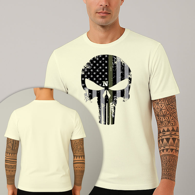 Camiseta Estampada Caveira Militar 100% Algodão Premium Fio 30.1 Penteado Nexstar