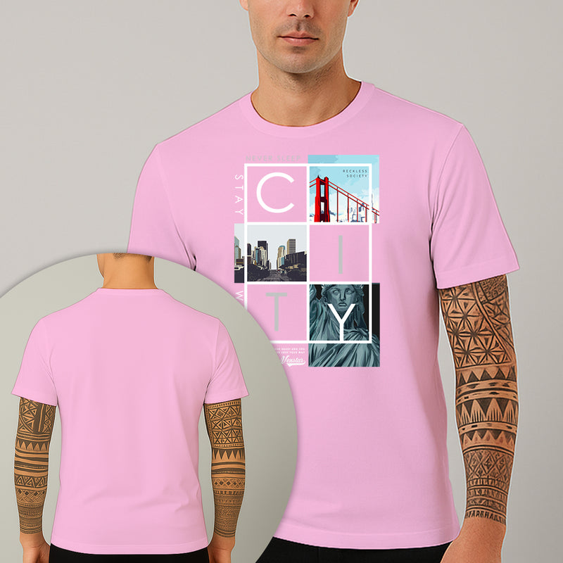 Camiseta Estampada NYC City 100% Algodão Premium Fio 30.1 Penteado Nexstar