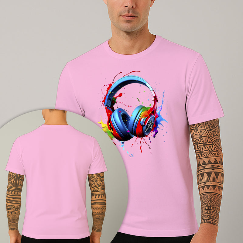 Camiseta Estampada Headset Colors 100% Algodão Premium Fio 30.1 Penteado Nexstar