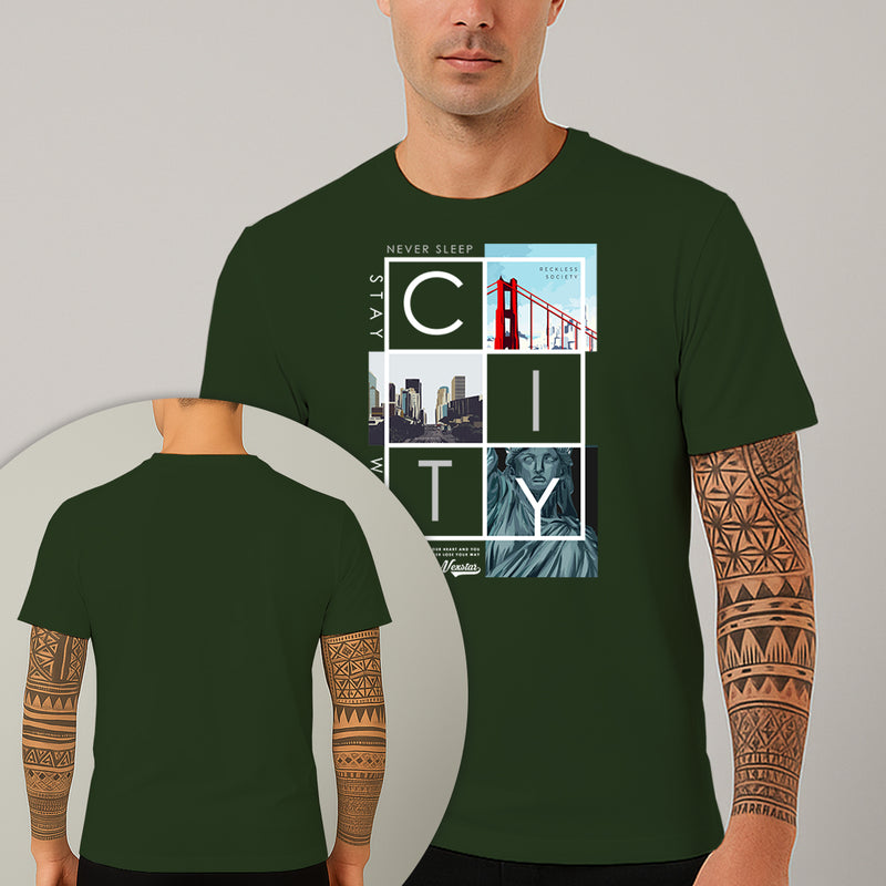 Camiseta Estampada NYC City 100% Algodão Premium Fio 30.1 Penteado Nexstar