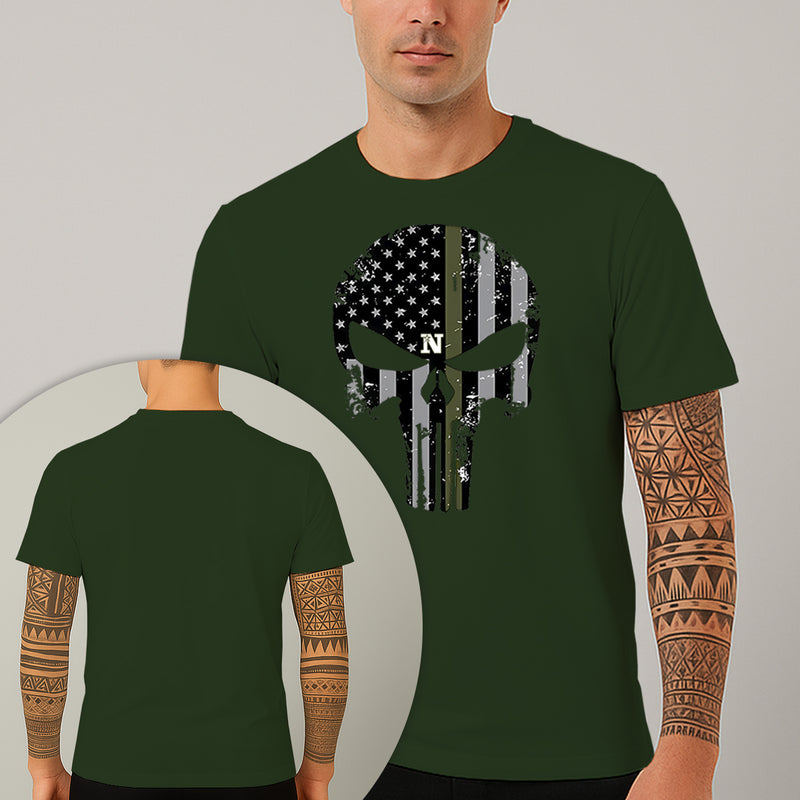 Camiseta Estampada Caveira Militar 100% Algodão Premium Fio 30.1 Penteado Nexstar