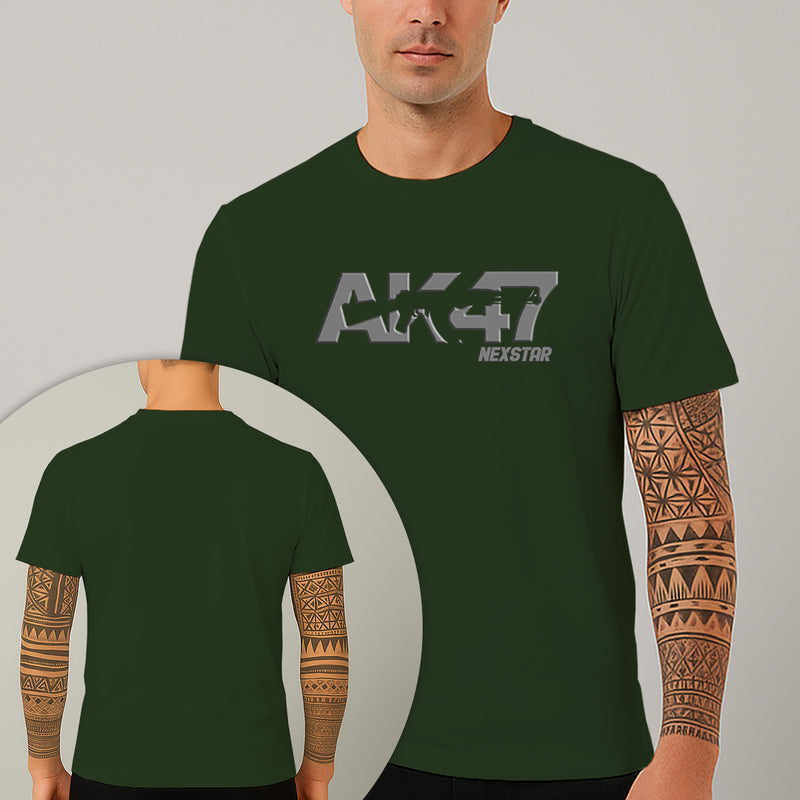 Camiseta Estampada AK47 Gun 100% Algodão Premium Fio 30.1 Penteado Nexstar