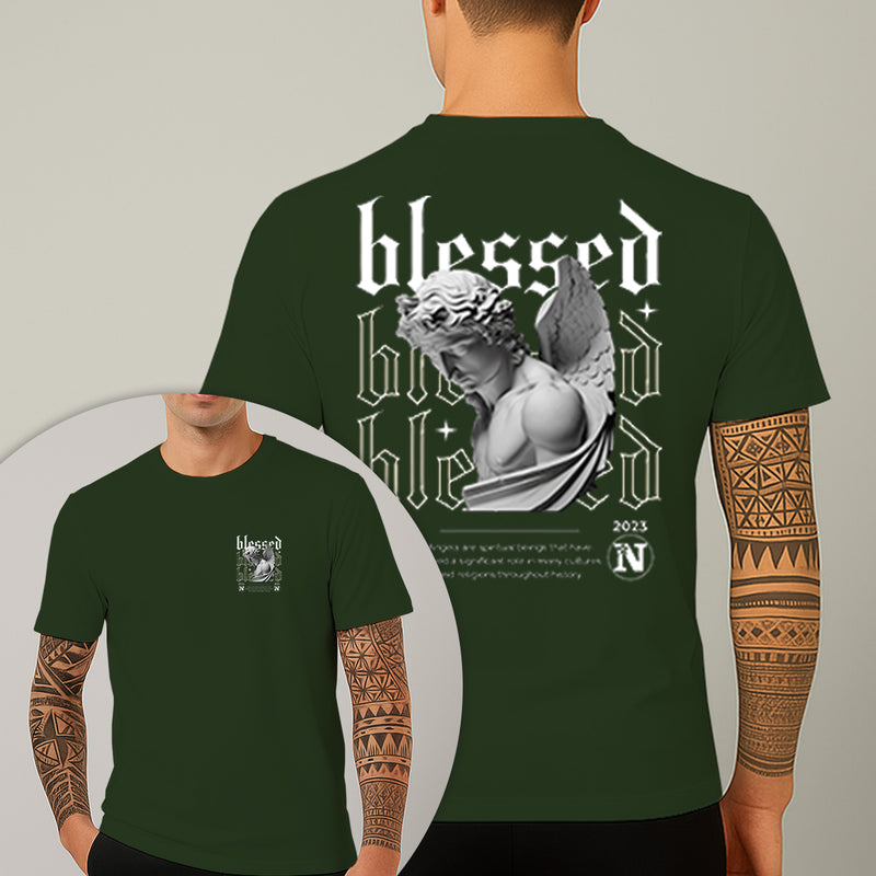 Camiseta Estampada Arcanjo Blessed 100% Algodão Premium Fio 30.1 Penteado Nexstar