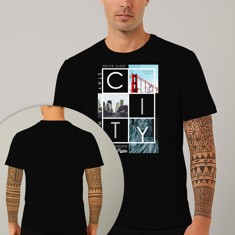 Camiseta Estampada NYC City 100% Algodão Premium Fio 30.1 Penteado Nexstar