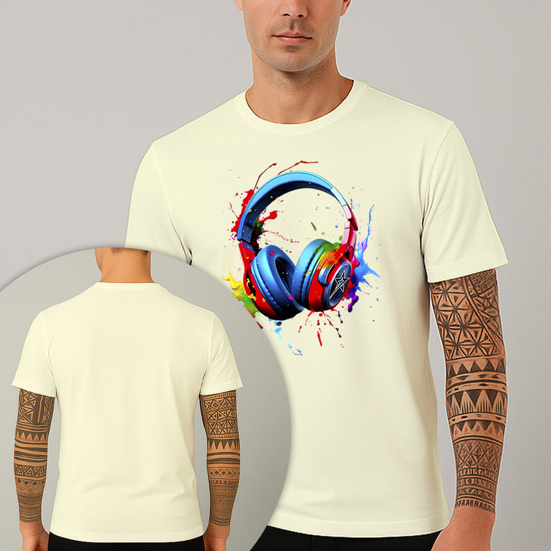 Camiseta Estampada Headset Colors 100% Algodão Premium Fio 30.1 Penteado Nexstar